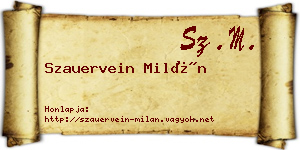 Szauervein Milán névjegykártya
