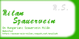 milan szauervein business card