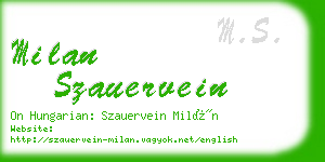 milan szauervein business card